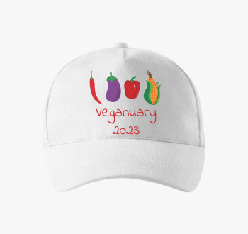 Veganuary 2023 rdeča feliratos bejzbolska kapa