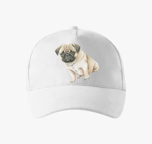 Mopsz akvarell bejzbolska kapa