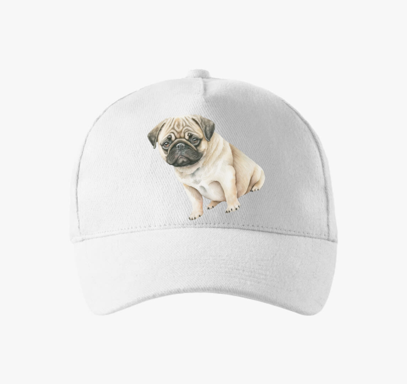 Mopsz akvarell bejzbolska kapa