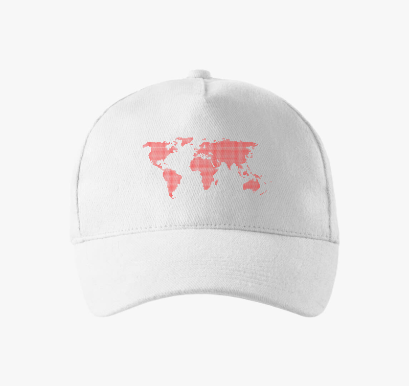 Pontozott rdeča bejzbolska kapa