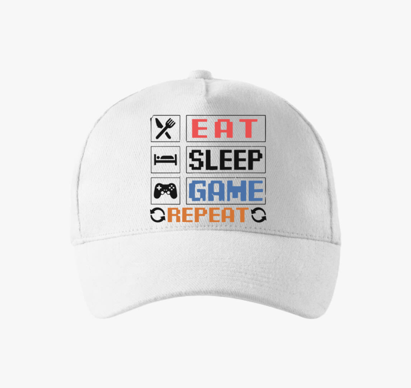 Eat sleep game repeat felirat bejzbolska kapa