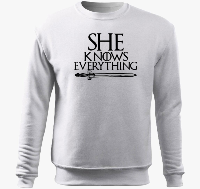 She Knows everything pulover s kapuco