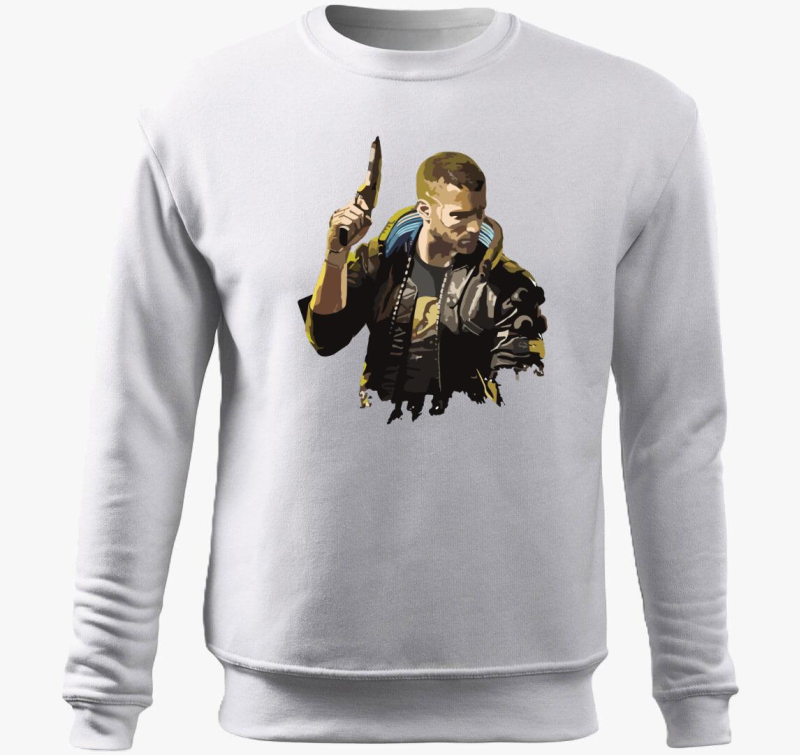 Cyberpunk character pulover s kapuco