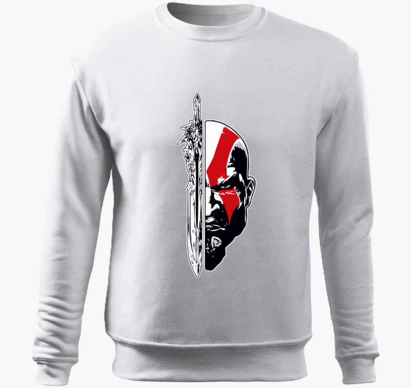 God of war Kratos face and sword pulover s kapuco