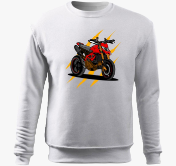 črna motor pulover s kapuco