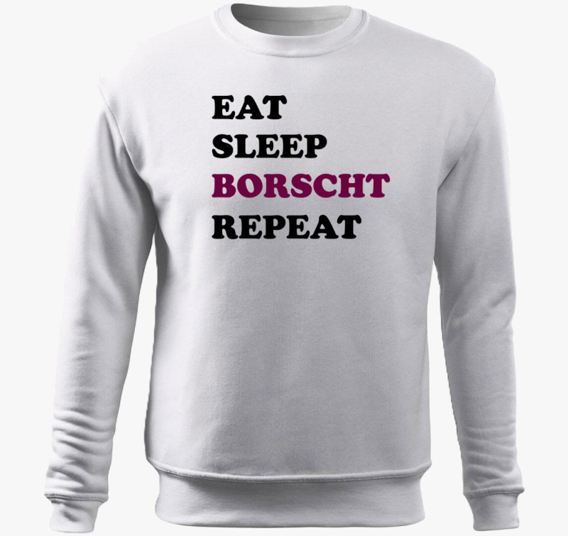 Eat Sleep Borscs pulover s kapuco
