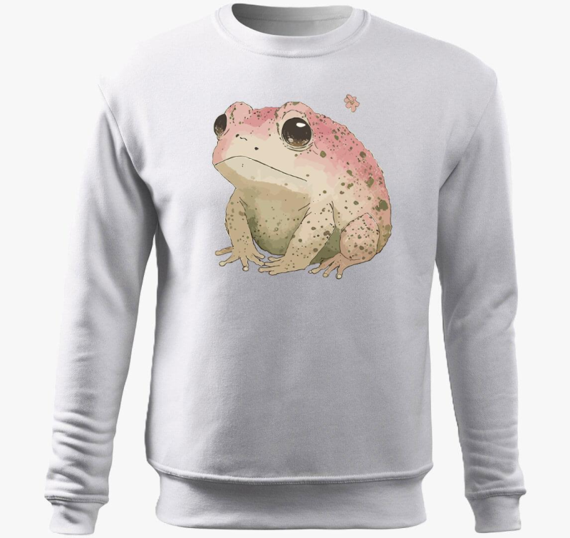 Sad pink frog pulover s kapuco