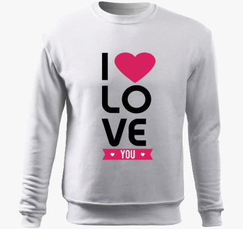 ILoveYou felirat pulover s kapuco