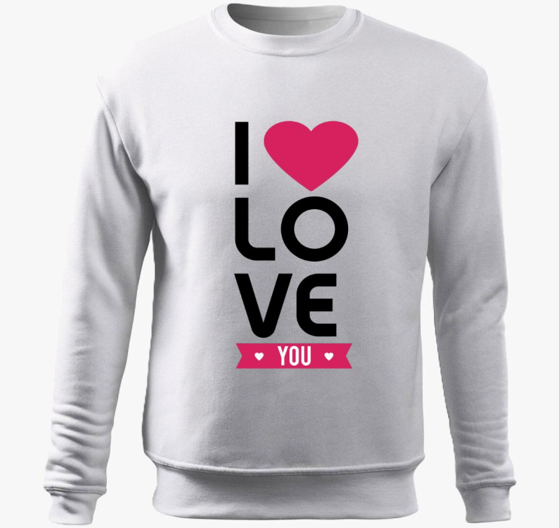 ILoveYou felirat pulover s kapuco