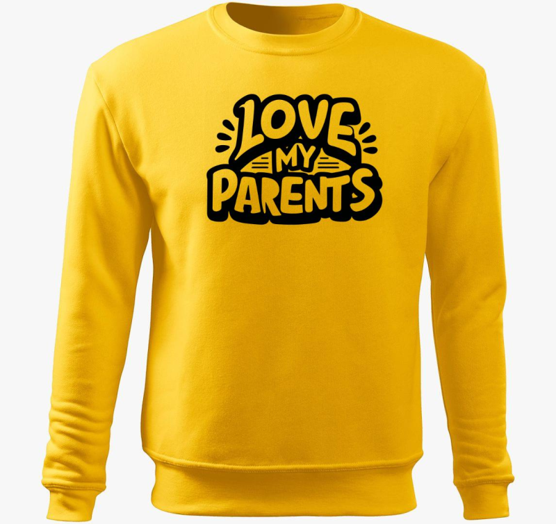 Love my Parents črna pulover s kapuco