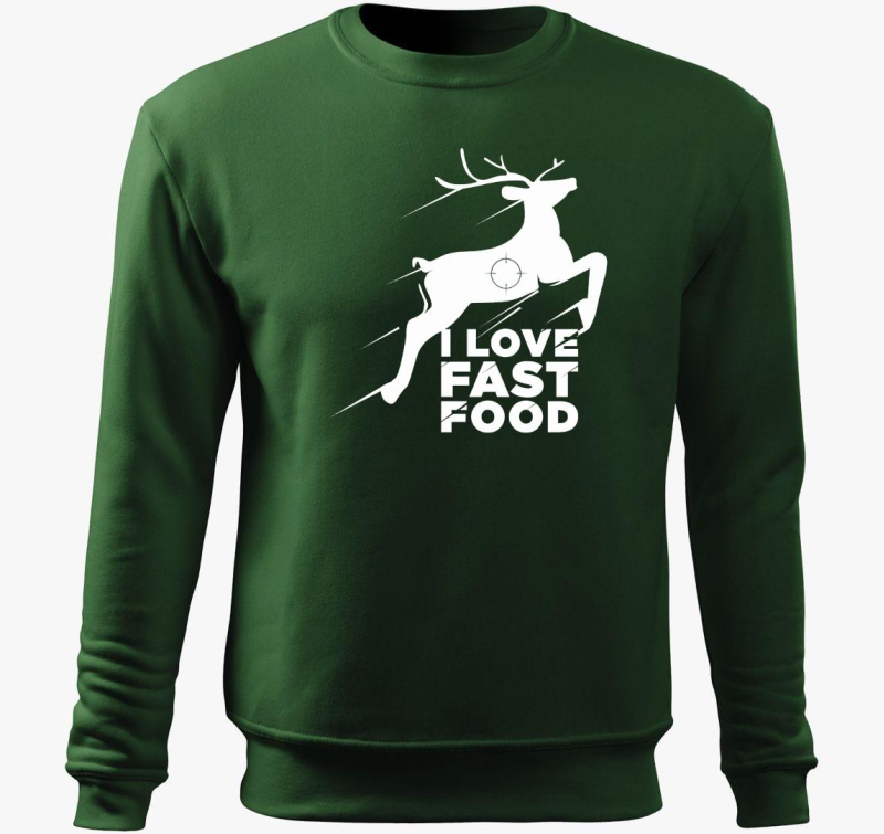 I love fast food szeretem gyors smešno pulover s kapuco