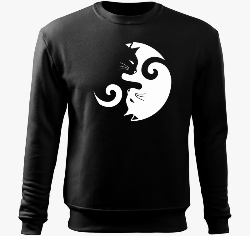 Macska Jin Jang pulover s kapuco