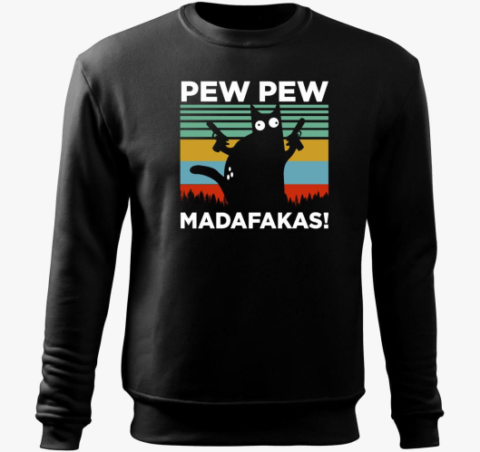 Macska Pew Pew smešno pulover ...