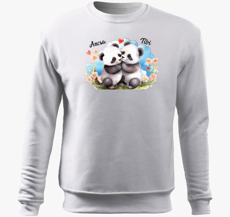 szerelmes Panda pulover s kapuco