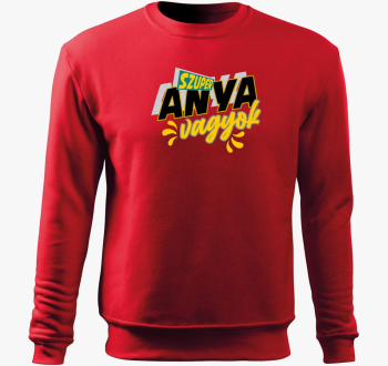 Szuper mama sem pulover s kapuco