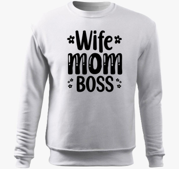 Wife Mom Boss pulover s kapuco
