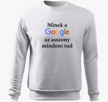 Minek Google asszony mindent tud pulover s kapuco