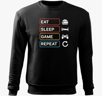 Eat sleep game repeat gamer pulover s kapuco