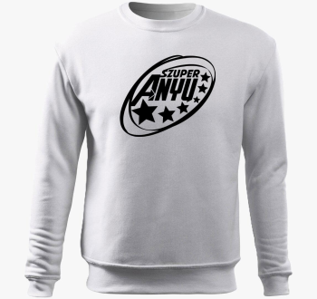 Szuper mama sem feliratos pulover s kapuco