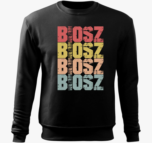 Biosz feliratos pulover s kapu...