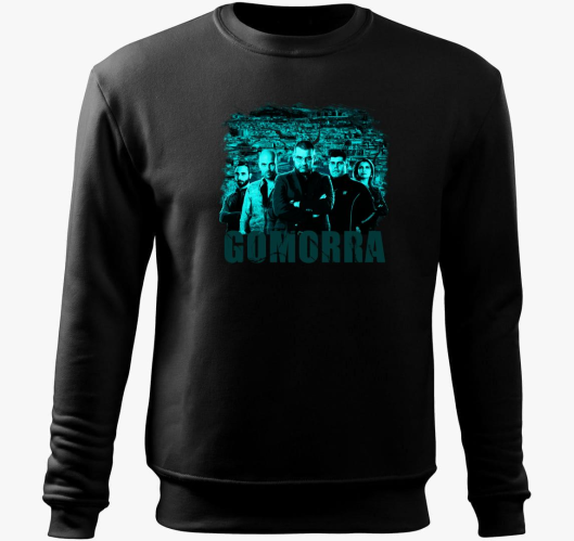 Gomorra modra pulover s kapuco