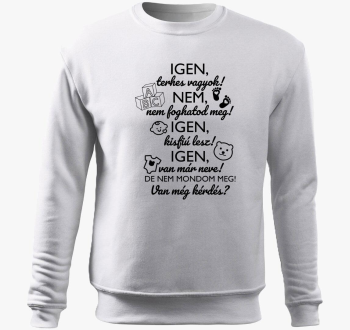 IGEN, terhes sem! pulover s kapuco