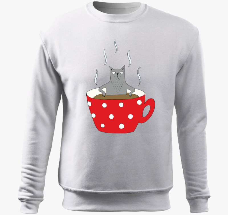 siva macska - pulover s kapuco