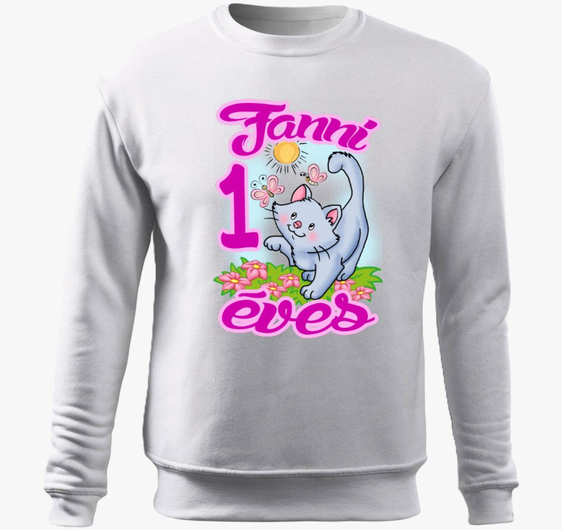 Siva cica kerget gyerek pulover s kapuco