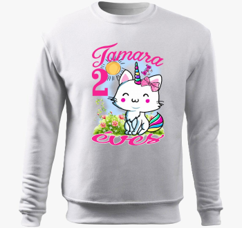 Unikornis cica gyerek pulover s kapuco