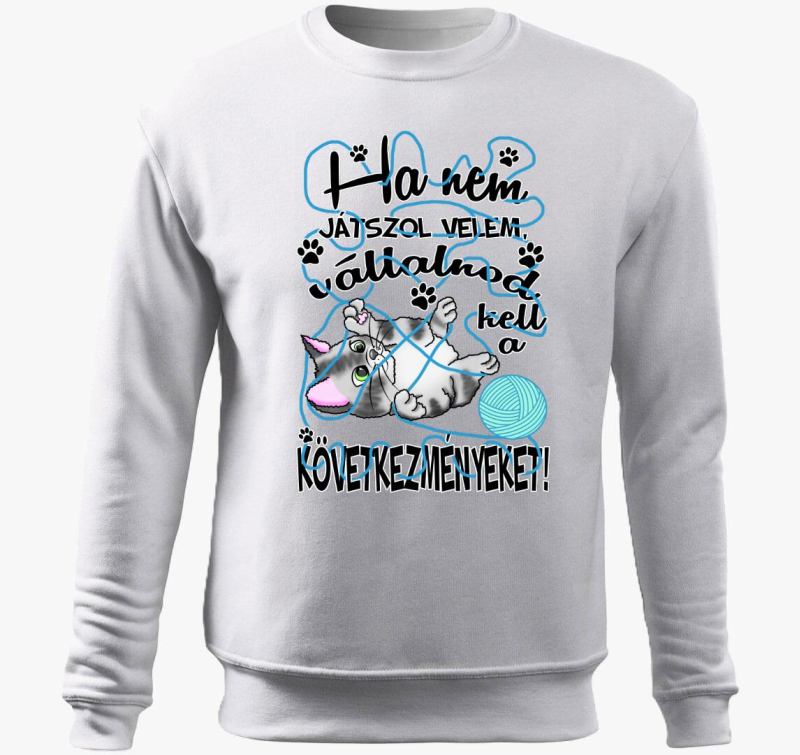 Ha ne velem cica gombolyaggal pulover s kapuco
