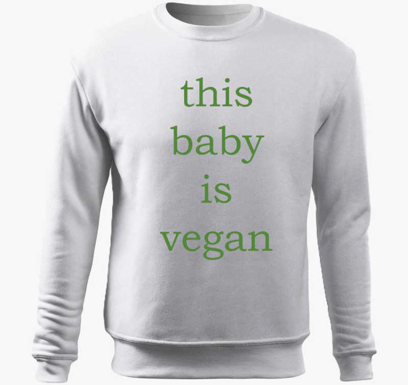 This baby is vegan (zelena pulover s kapuco