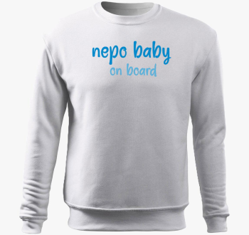 nepo baby on board (modra) feliratos pulover s kapuco