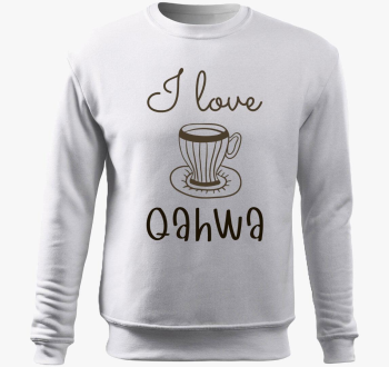 I love Qahwa - pulover s kapuco