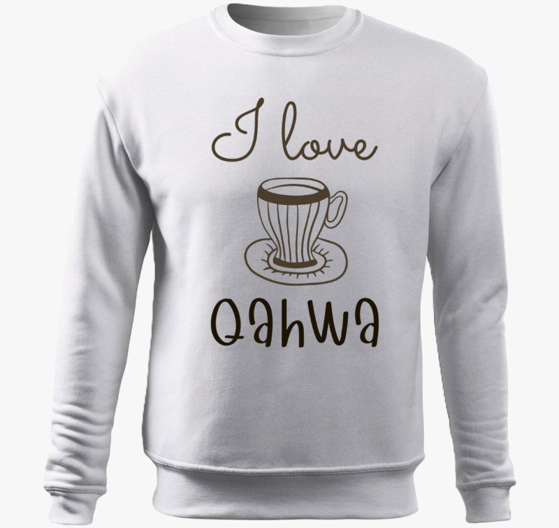 I love Qahwa - pulover s kapuco