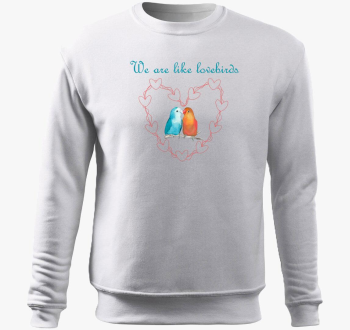 We are like lovebirds pulover s kapuco