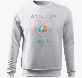 lovebirds (modra) pulover s kapuco