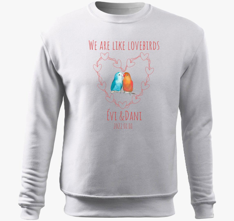 lovebirds (rdeča) pulover s kapuco