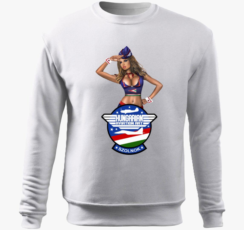 Hungarian Aviation Art Patch Girl pulover s kapuco