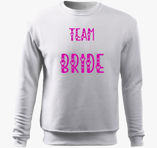 Team Bride pink pulover s kapu...