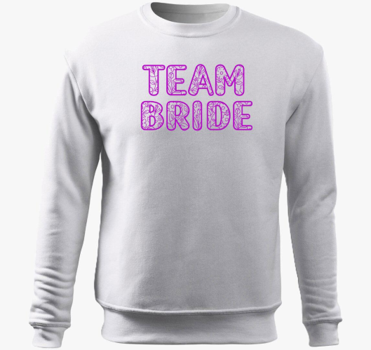TEAM Bride pink pulover s kapu...