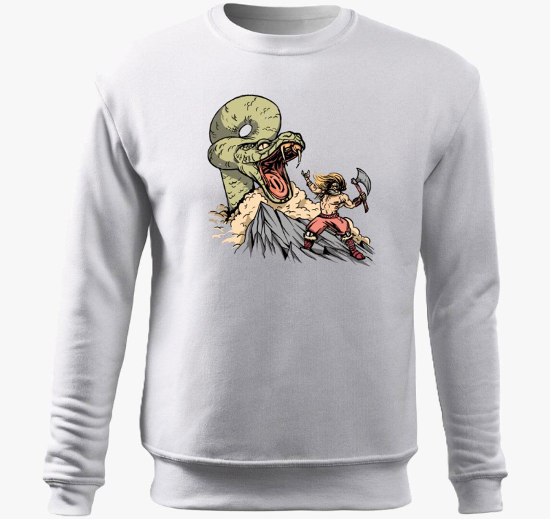 Thor in Jormungandr harca pulover s kapuco