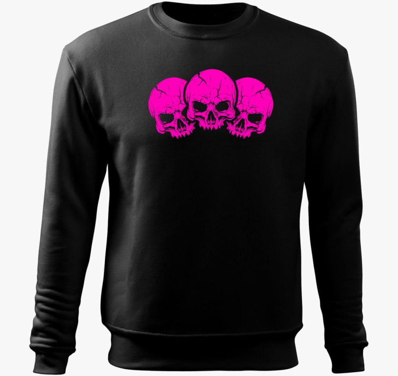 3 pink skulls pulover s kapuco