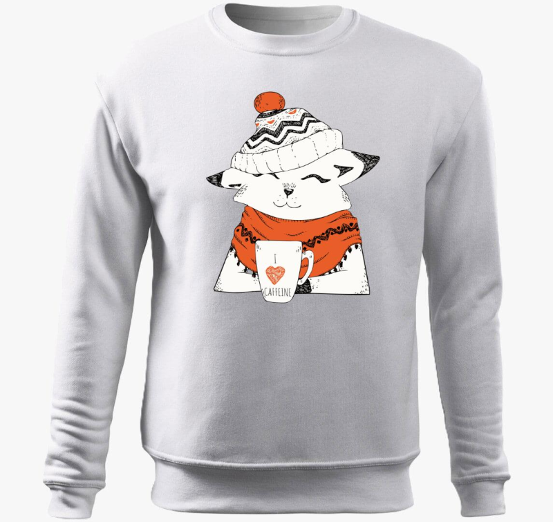 winter cat caffeine pulover s kapuco