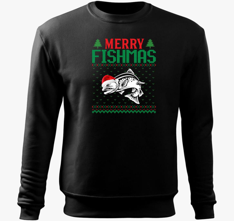 Merry fishmas ribič pulover s kapuco