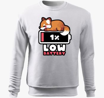 Low Battery pulover s kapuco