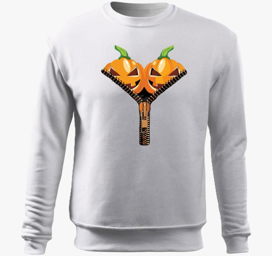 Halloween pumpkin zipper pulov...