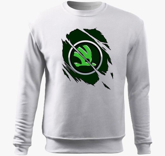 Repedezett Skoda pulover s kap...