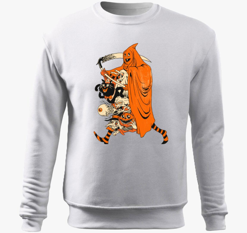 Halloween-es pulover s kapuco