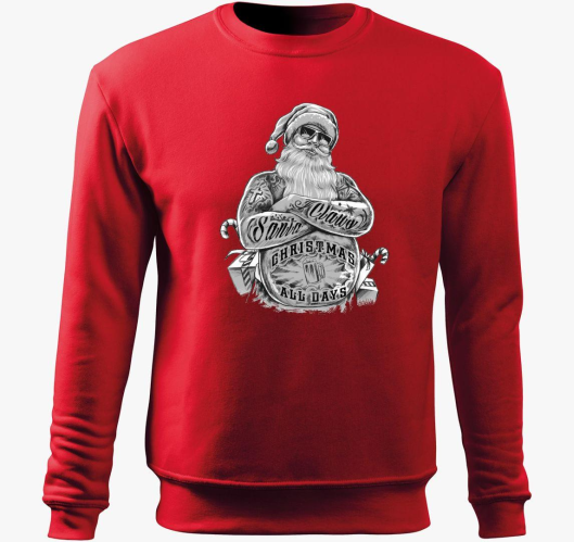 Badass Santa pulover s kapuco