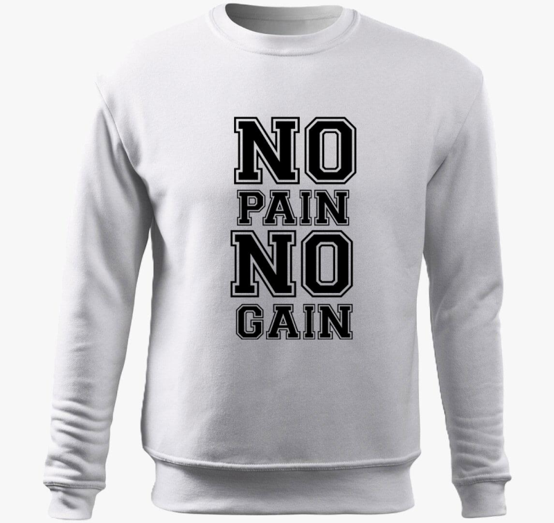 No pain no gain pulover s kapuco